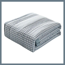 Puha légáteresztős nyári takaró 203x229cm - Szürke rács PW68406-8 lakástextília
