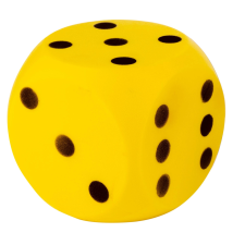 Puha sárga kocka - 10 cm társasjáték