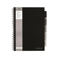 Pukka pad Black project book spirálfüzet A4, vonalas, 125 lap fekete (SBPROBA4) (SBPROBA4) füzet