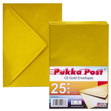 PUKKA PAD Boríték, C6, szilikonos, PUKKA PAD "Gold", arany boríték