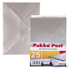 Pukka pad Boríték, C6, szilikonos, PUKKA PAD "Silver", ezüst boríték