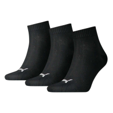 Puma 3 páros csomagolású quarter uniszex zokni, fekete-szürke férfi zokni