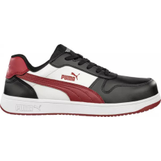 Puma 640200 PUMA Védőcipő (47) - Frontcourt BLK/WHT/RED LOW S3L ESD FO HRO SR