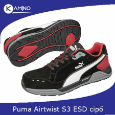 Puma Airtwist fekete-piros S3 ESD munkavédelmi cipő munkavédelmi cipő