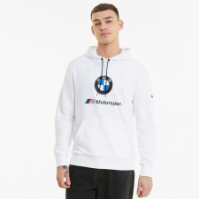 Puma BMW M Motorsport Essentials férfi kapucnis pulóver, fehér férfi pulóver, kardigán