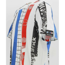 Puma BMW M Motorsport Striped férfi póló, fehér-fekete-kék-piros, 2023