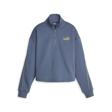 Puma Ess+ kapucnis pulóver minimál arany félcipzáras álnyak fl 68002056 női kék m női pulóver, kardigán
