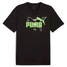 Puma ESS logo LAB Summer férfi póló, fekete-zöld-fehér, S25 férfi póló