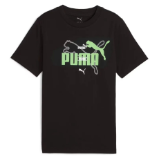 Puma ESS logo LAB Summer junior gyerek póló, fekete-zöld-fehér, S25