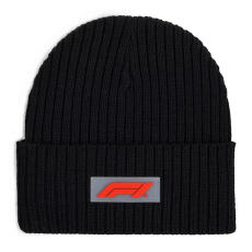 Puma F1 official licensed logo uniszex téli kötött sapka, fekete-piros, S24