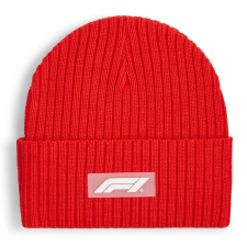 Puma F1 official licensed logo uniszex téli kötött sapka, piros-fehér, S24 férfi sapka