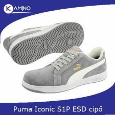 Puma Iconic suede szürke S1P ESD munkavédelmi félcipő munkavédelmi cipő