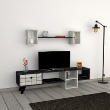 Puqa Design Ella fehér-fekete tv szekrény bútor