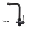 PurePro Konyhai csaptelep víztisztítóhoz, 3-utas, Modern dizájn, HAJLÍTOTT, MATT GRÁNIT FEKETE