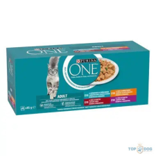  PURINA ONE Adult 40x85g csirkével, marhával, báránnyal, tengeri hallal szószban nedves macskaeledel macskaeledel