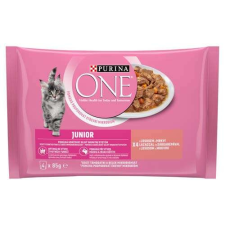 PURINA ONE Multipack JUNIOR mini filé lazaccal és sárgarépával lében 4x85g macskaeledel