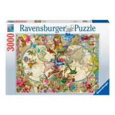  Puzzle 3000 db - Világtérkép és pillangók puzzle, kirakós