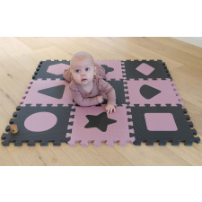 Puzzle habszivacs játszószőnyeg Geometriai formák, Rose 90x90 cm játszószőnyeg