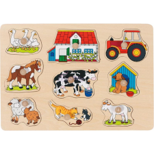 Puzzle Montessori fa ki-berakó fogantyús puzzle - farm II puzzle, kirakós