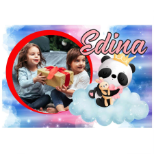 Puzzle – Saját fotóval és tetszőleges felirattal pandás mintával (120 db-os) puzzle, kirakós