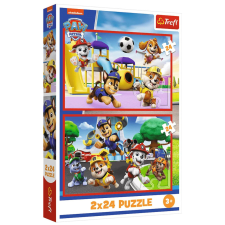 Puzzle,Trefl Rejtvény - 2x24 - Kutyajáték nap - Mancsos őrjárat Trefl 34434 puzzle, kirakós