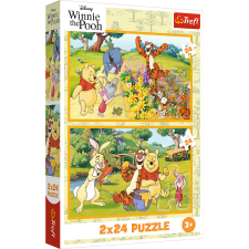 Puzzle,Trefl Rejtvény - 2x24 - Nap a kertben - Disney Micimackó Trefl 34436 puzzle, kirakós