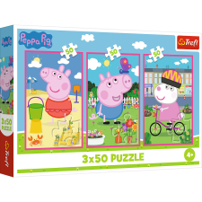 Puzzle,Trefl Rejtvény - 3x50 - A barátság ereje / Peppa PigMix 70% 34877 puzzle, kirakós