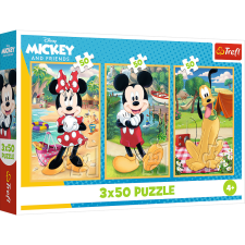 Puzzle,Trefl Rejtvény - 3x50 - Egerek vakáción Disney Trefl 34881 puzzle, kirakós