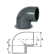  PVC könyök D225 fürdőkellék