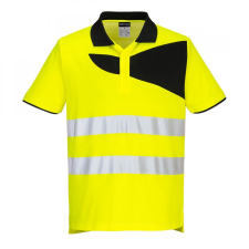 PW212 Portwest PW2 Jól láthatósági Galléros Póló S/S (sárga/fekete) láthatósági ruházat