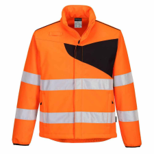  PW275 jól láthatósági softshell kabát narancs - fekete láthatósági ruházat