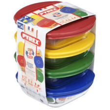 Pyrex 913S572/7646 Ételtároló doboz szett, négyzet alakú, 4 db papírárú, csomagoló és tárolóeszköz