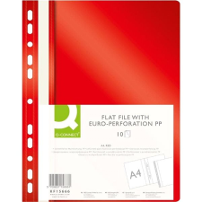 Q-CONNECT A4 euro-perforálással PP, piros - 10 db-os csomag mappa