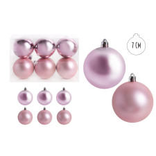Q KD.GÖMB*6 RÓZSASZÍN 7 karácsonyi dekoráció