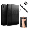 QIALINO tok álló, valódi bőr (aktív FLIP, oldalra nyíló, asztali tartó funkció + kézpánt) FEKETE [Apple IPAD Pro 12.9 (2018)] (5996457860609)