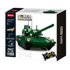 QIHUI Sluban Power Bricks - RC T-14 Armata távirányítós harckocsi építőjáték készlet barkácsolás, építés