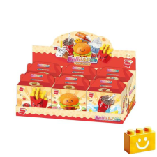 QMAN 35012 - Mc burger menü építőjáték - 100% kompatibilis minden más kedvelt márkával barkácsolás, építés