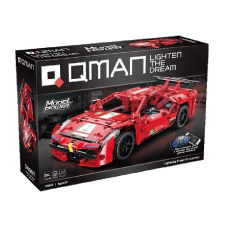 QMAN ® 54007 - Lightning Flame piros versenyautó barkácsolás, építés