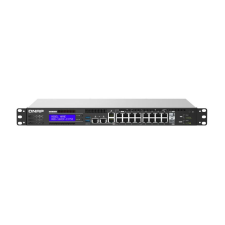 QNAP QGD-1602P Vezérelt L2 Gigabit Ethernet (10/100/1000) Ethernet-áramellátás (PoE) támogatása 1U Fekete, Szürke (QGD-1602P-C3558-8G) hub és switch