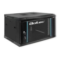 Qoltec 19" Fali rack szekrény 6U 600x370mm - Fekete (54462) asztali számítógép kellék