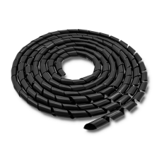 Qoltec 52250 6mm x 10m Spirálos kábelszervező - Fekete (52250) asztali számítógép kellék