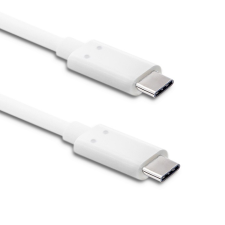 Qoltec USB-C apa - USB-C apa 3.1 Adat és töltőkábel - Fehér (1m) (50508) kábel és adapter