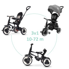 QPlay Rito Eva Plus 3in1 tricikli, szürke lábbal hajtható járgány