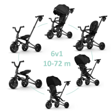  QPLAY Tricikli Nova Niello Black, összecsukható, életkor 10-72 hónap tricikli