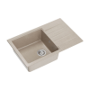 Quadron PETER 111, 780 x 500 mm river sand bézs színű gránit mosogatótálca csepptálcával
