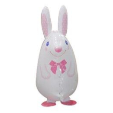 Qualatex Sétáló Fehér Nyuszi Lufi, 40 cm party kellék