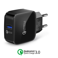  Qualcomm Quick Charger 3.0 USB -black Qualcomm Quick Charger 3.0 USB tablet és telefon gyors töltő hálózati tápegység 220V fast charger - fekete 5V 2.5A/ 9V 2.5A/ 12V 2A egyéb notebook hálózati töltő