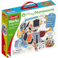 Quercetti Mágneses puzzle - Szakácsok, kőművesek - háttérrel, Montessori mágneses foglalkozások fejlesztőjáték puzzle, kirakós