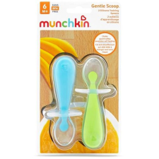 QuidoBergmann Munchkin szilikon kanál, 2 db, zöld/kék babaétkészlet