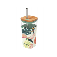Quokka Cube, üvegpohár szilikon felülettel, 540ml, 40056 termosz